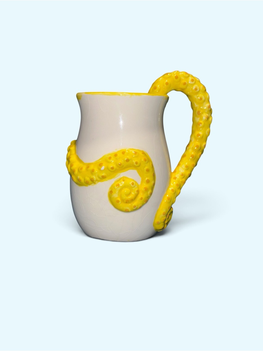 Handpainted Bisque Ceramic Octopus Tentacle Mug